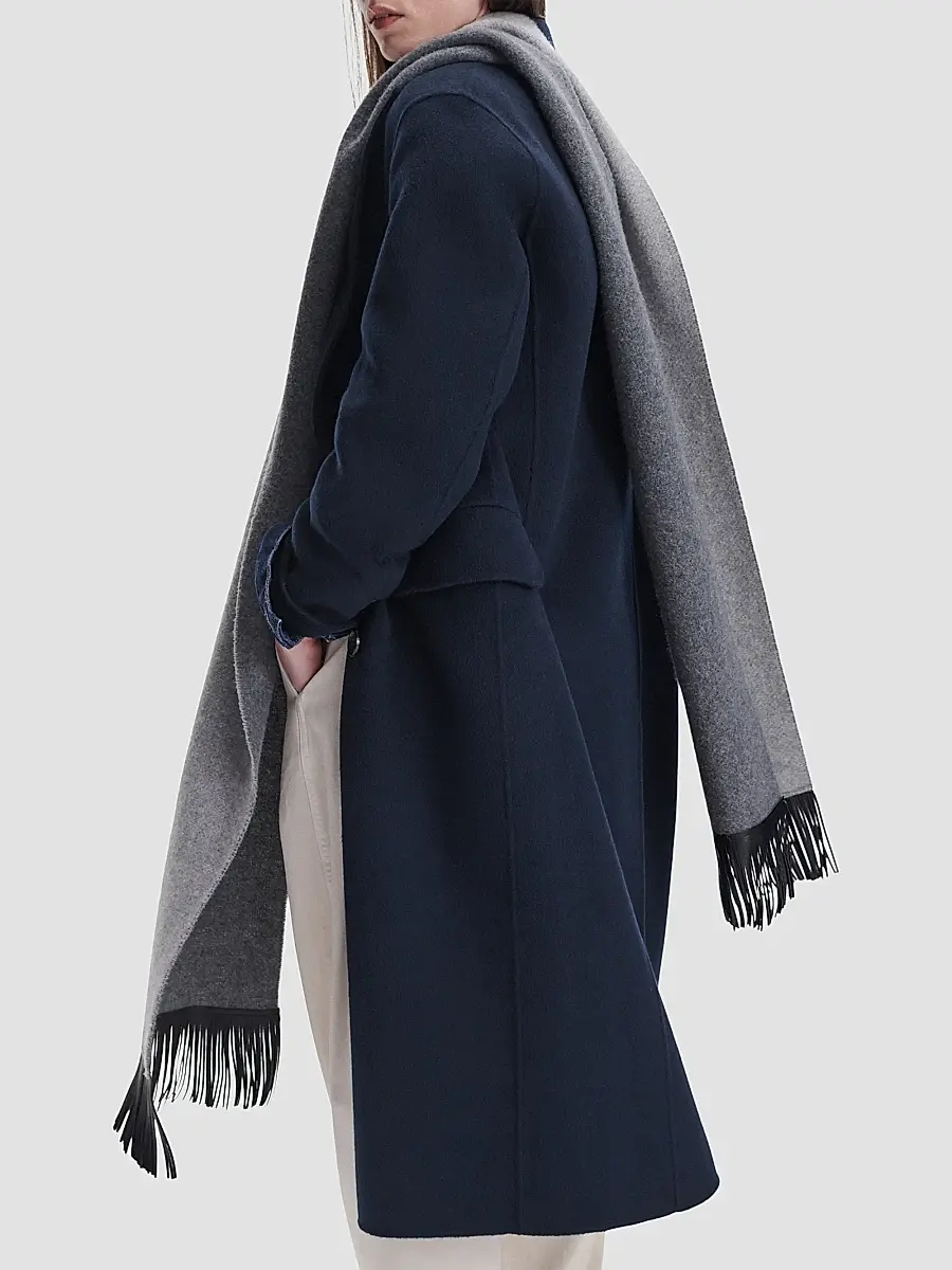 rag & bone Women's Brooke Faux-Leather Fringed Wool Scarf | Thumbnail 3