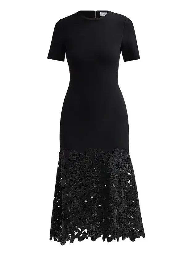 Women's Halle Lace-Trim Knit Midi Dress