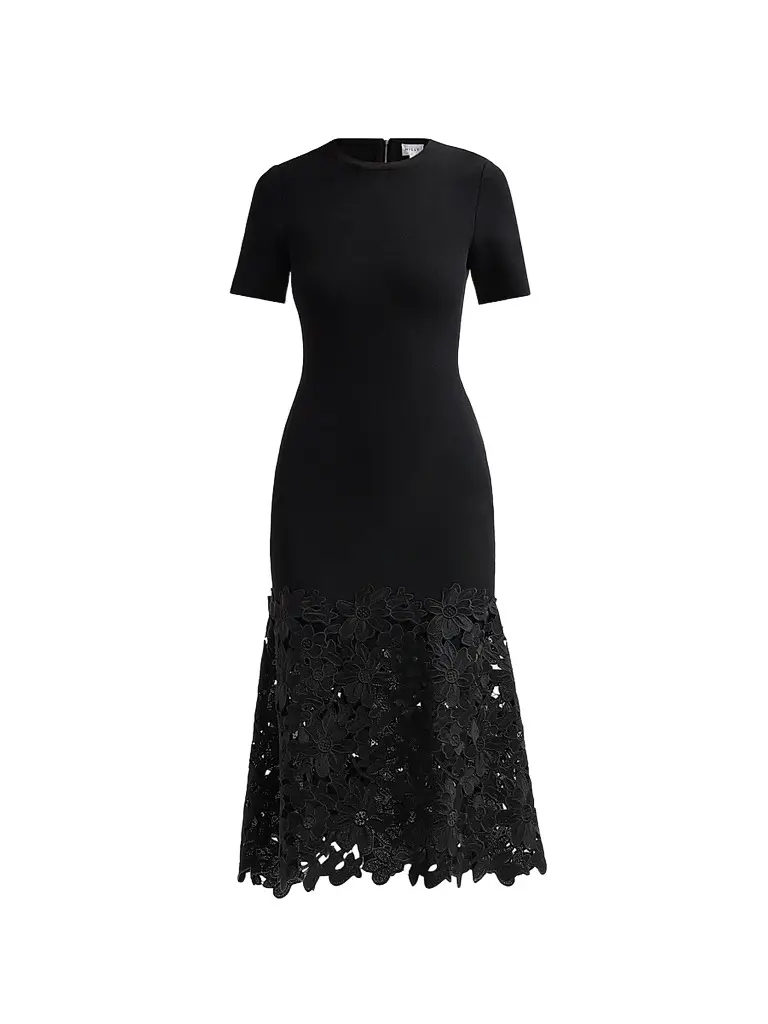 Women's Halle Lace-Trim Knit Midi Dress Women's Halle Lace-Trim Knit Midi Dress
