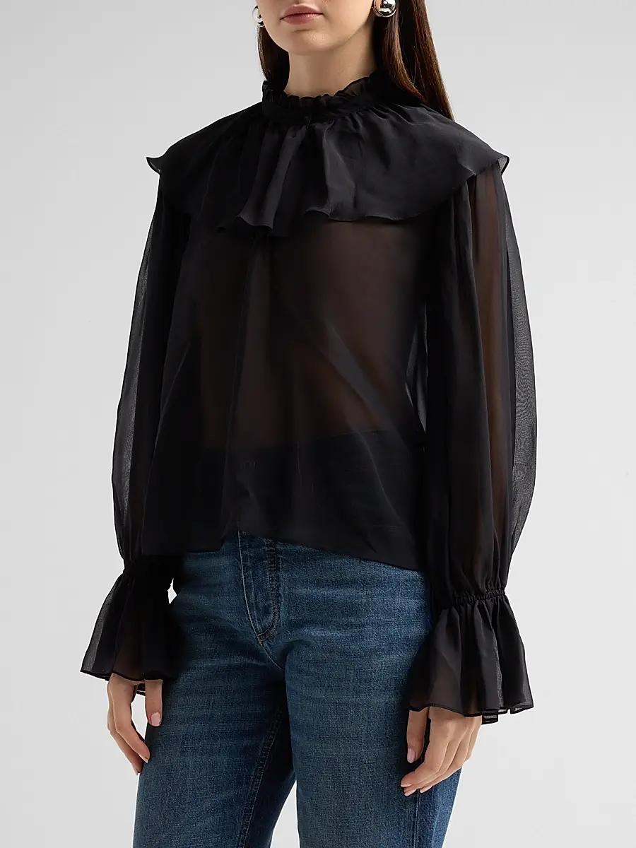 Frame Women's The Soirée Silk Blouse | Thumbnail 4 Frame Women's The Soirée Silk Blouse | Thumbnail 4