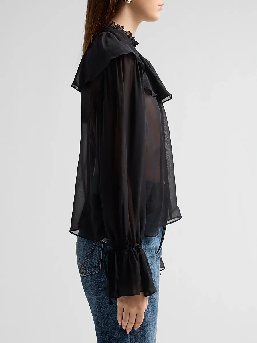 Frame Women's The Soirée Silk Blouse | Thumbnail 5 Frame Women's The Soirée Silk Blouse | Thumbnail 5