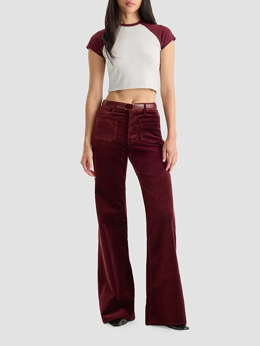 GOOD AMERICAN Women's Velvet Good Waist Palazzo Jeans | Thumbnail 2 GOOD AMERICAN Women's Velvet Good Waist Palazzo Jeans | Thumbnail 2