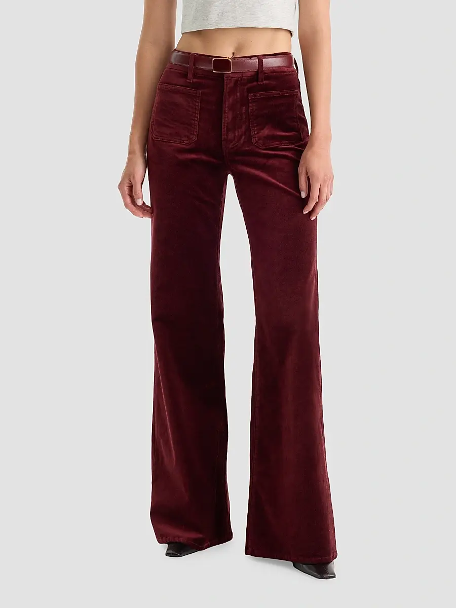 GOOD AMERICAN Women's Velvet Good Waist Palazzo Jeans | Thumbnail 4 GOOD AMERICAN Women's Velvet Good Waist Palazzo Jeans | Thumbnail 4