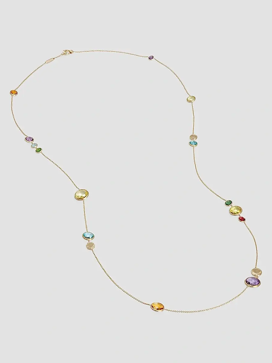 MARCO BICEGO Women's Jaipur Color 18K Yellow Gold & Multi-Stone Long Station Necklace | Thumbnail 3 MARCO BICEGO Women's Jaipur Color 18K Yellow Gold & Multi-Stone Long Station Necklace | Thumbnail 3