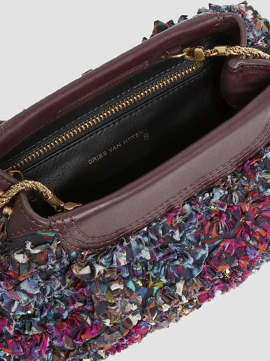 Dries Van Noten Women's Embroidered Chain-Strap Clutch | Thumbnail 4 Dries Van Noten Women's Embroidered Chain-Strap Clutch | Thumbnail 4