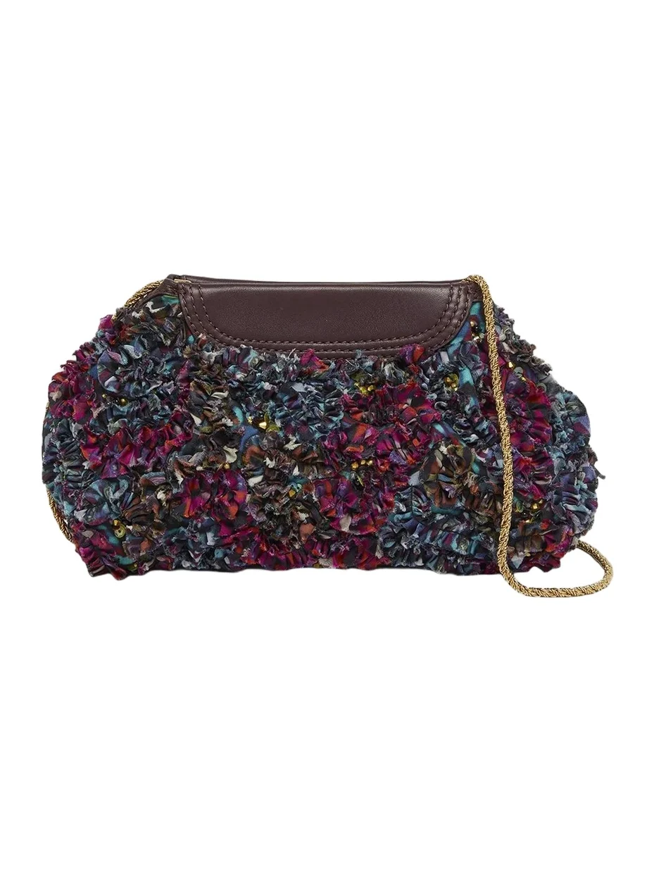 Women's Embroidered Chain-Strap Clutch Women's Embroidered Chain-Strap Clutch