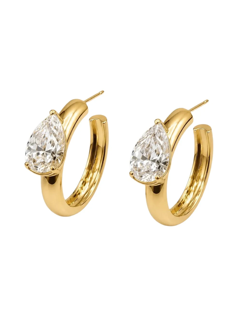 Women's Poise 18K-Yellow-Gold Vermeil & 4.00 TCW Cubic Zirconia Hoop Earrings Women's Poise 18K-Yellow-Gold Vermeil & 4.00 TCW Cubic Zirconia Hoop Earrings