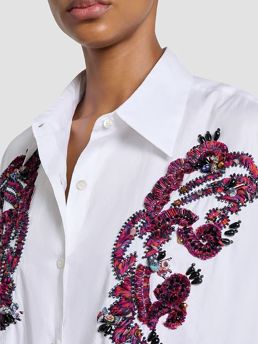 Dries Van Noten Women's Casia Embroidered Cotton Shirt | Thumbnail 5