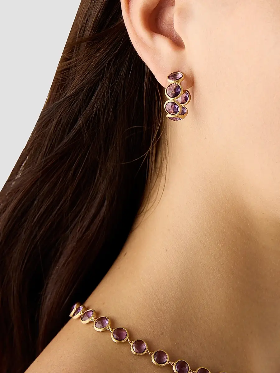 MARCO BICEGO Women's Jaipur Color 18K Yellow Gold & Amethyst Hoop Earrings | Thumbnail 2