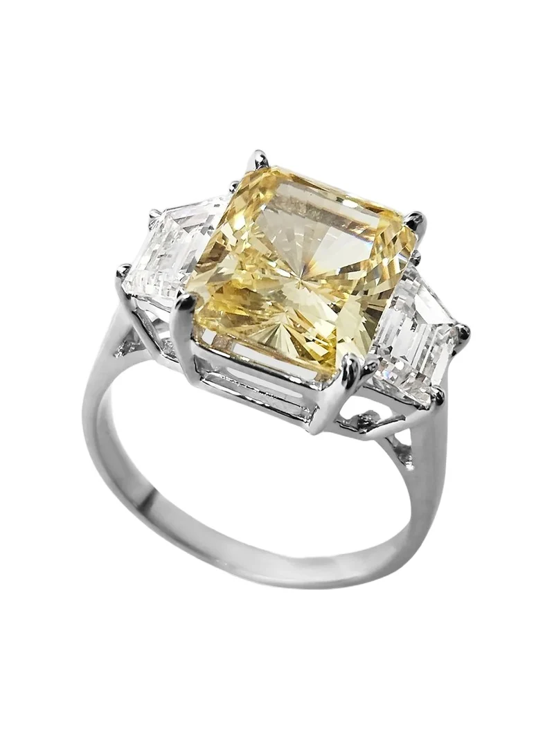 FANTASIA by DESERIO Women's 14K White Gold & 6.50 TCW Cubic Zirconia 3-Stone Ring