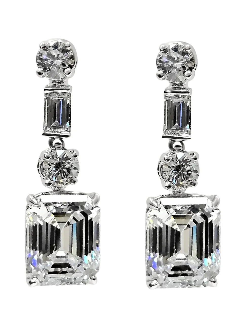 FANTASIA by DESERIO Women's Sterling Silver & 13.60 TCW Cubic Zirconia Drop Earrings