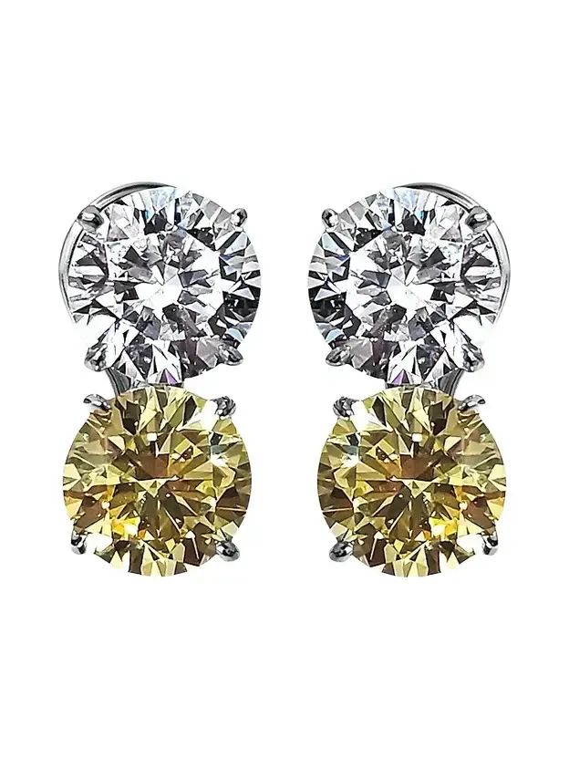 Women's Sterling Silver & 8.00 TCW Cubic Zirconia Double Stud Earrings Women's Sterling Silver & 8.00 TCW Cubic Zirconia Double Stud Earrings