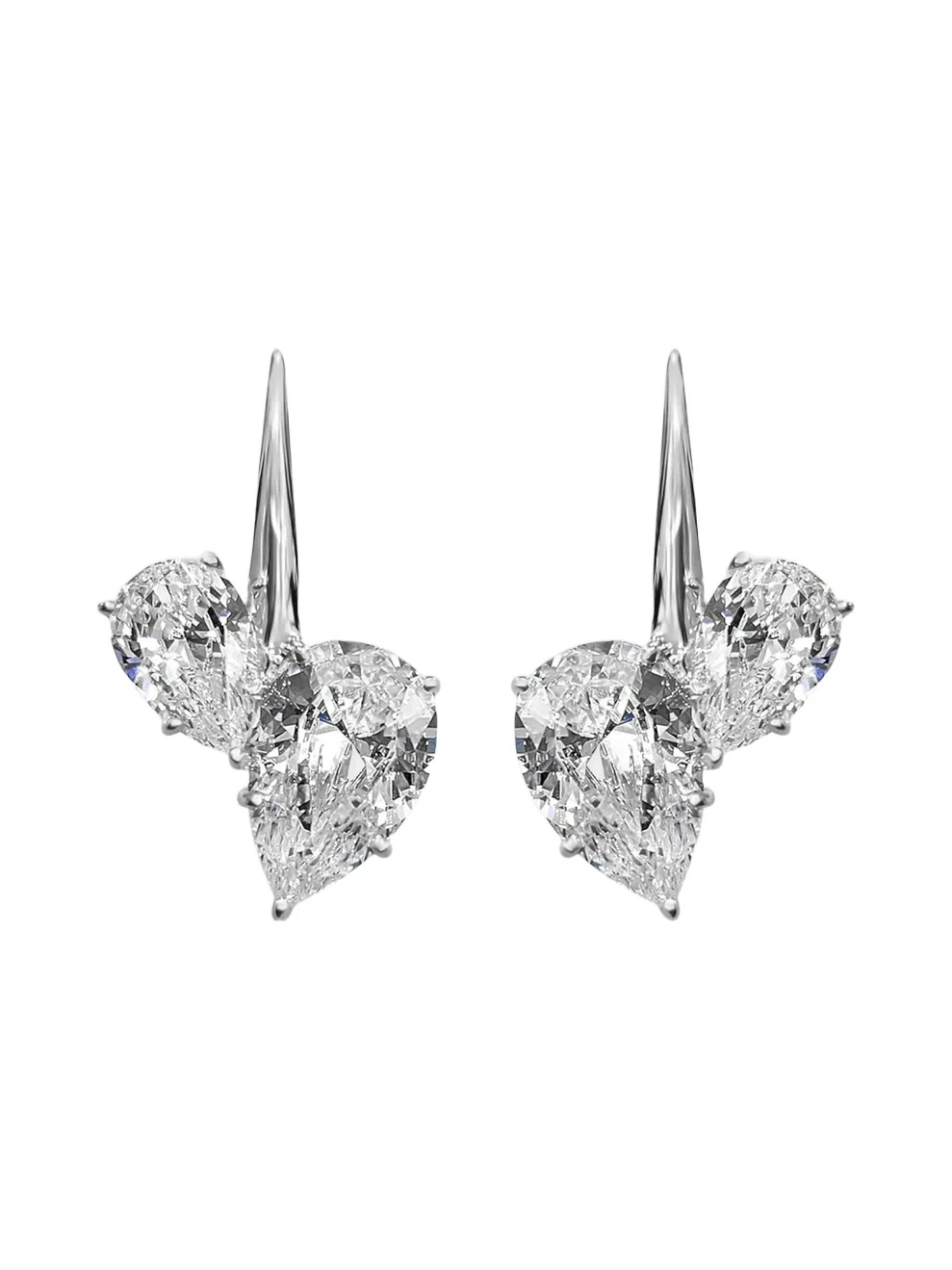 Women's Cherry Sterling Silver & 13.60 TCW Cubic Zirconia Drop Earrings Women's Cherry Sterling Silver & 13.60 TCW Cubic Zirconia Drop Earrings