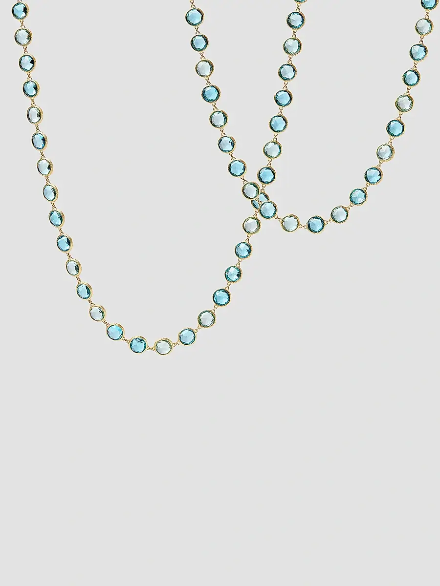 MARCO BICEGO Women's Jaipur Color 18K Yellow Gold & Blue Topaz Necklace | Thumbnail 3