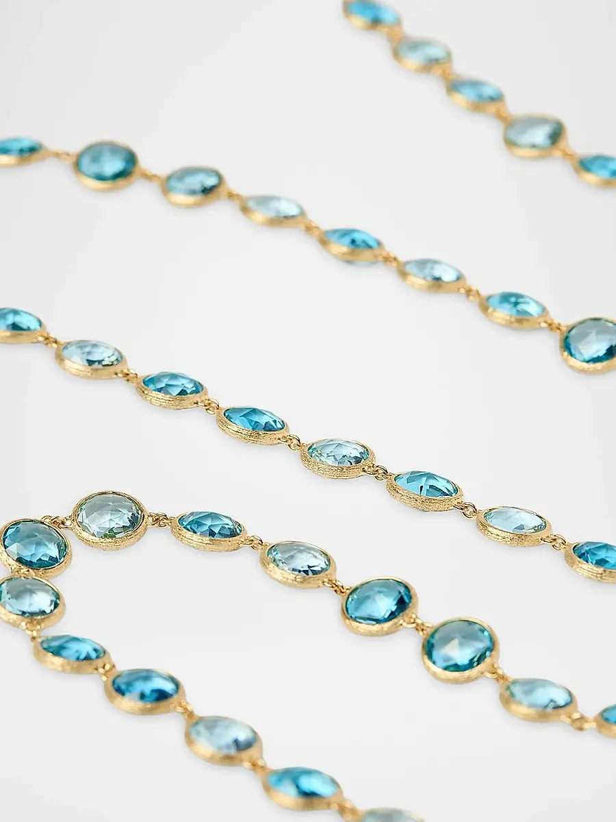 MARCO BICEGO Women's Jaipur Color 18K Yellow Gold & Blue Topaz Necklace | Thumbnail 4