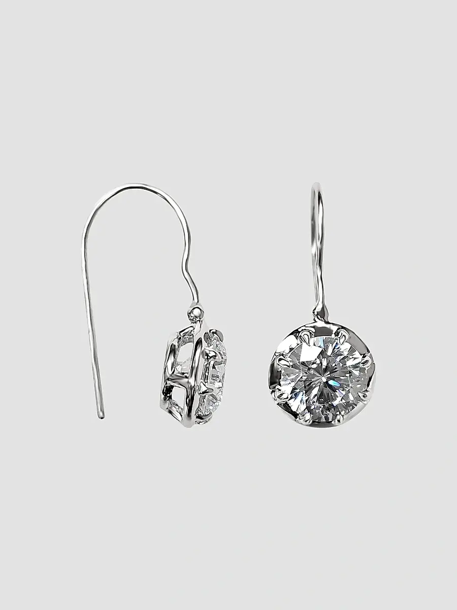 FANTASIA by DESERIO Women's Sterling Silver & 1.00 TCW Cubic Zirconia Drop Earrings | Thumbnail 3