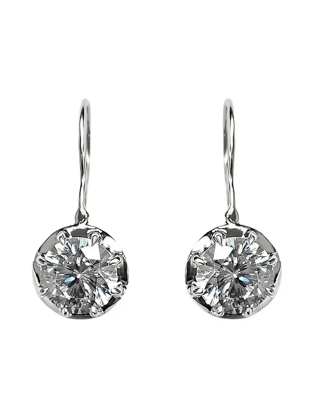 Women's Sterling Silver & 1.00 TCW Cubic Zirconia Drop Earrings Women's Sterling Silver & 1.00 TCW Cubic Zirconia Drop Earrings