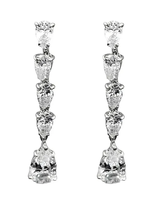 Women's Celeste Sterling Silver & 3.00 TCW Cubic Zirconia Drop Earrings Women's Celeste Sterling Silver & 3.00 TCW Cubic Zirconia Drop Earrings