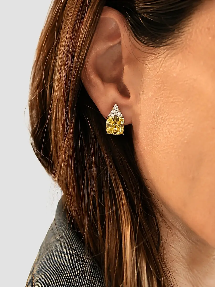 FANTASIA by DESERIO Women's Sterling Silver & 8.10 TCW Cubic Zirconia Double Stud Earrings | Thumbnail 2
