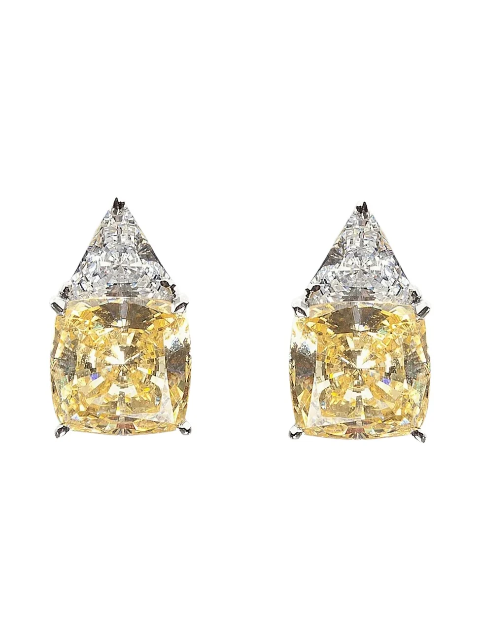 Women's Sterling Silver & 8.10 TCW Cubic Zirconia Double Stud Earrings Women's Sterling Silver & 8.10 TCW Cubic Zirconia Double Stud Earrings