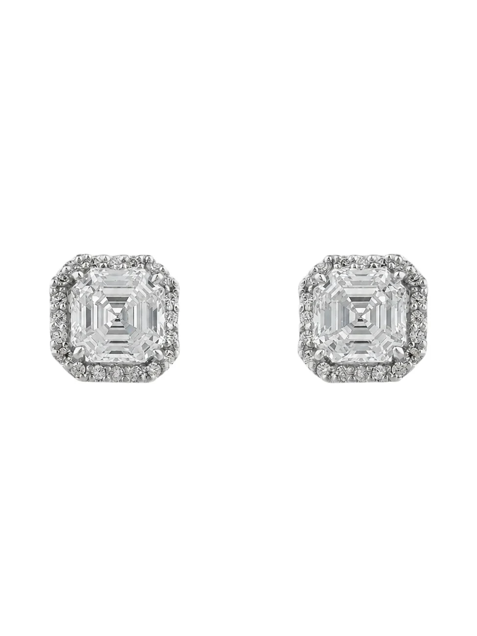 FANTASIA by DESERIO Women's Sterling Silver & 3.85 TCW Cubic Zirconia Halo Stud Earrings