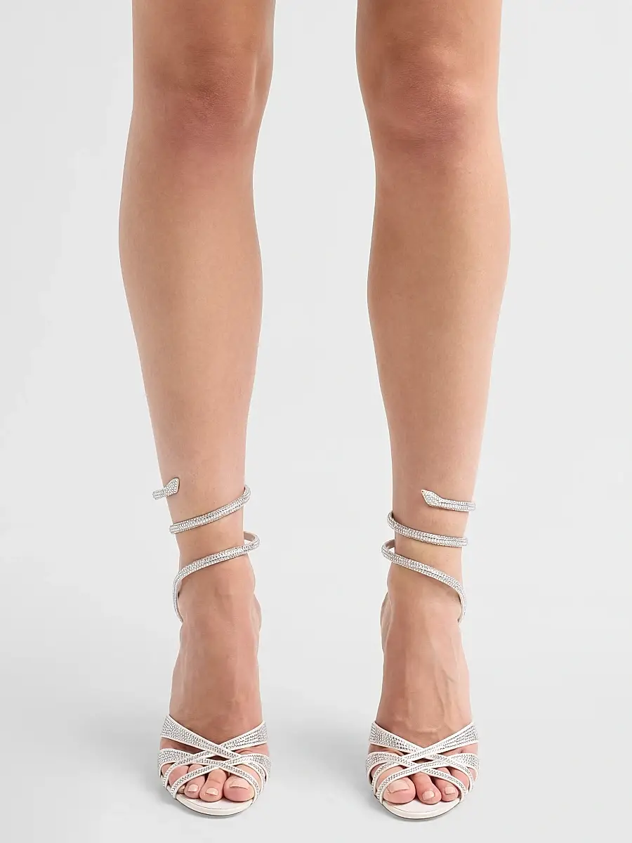 René Caovilla Women's Dania 105MM Crystal Satin Sandals | Thumbnail 2 René Caovilla Women's Dania 105MM Crystal Satin Sandals | Thumbnail 2