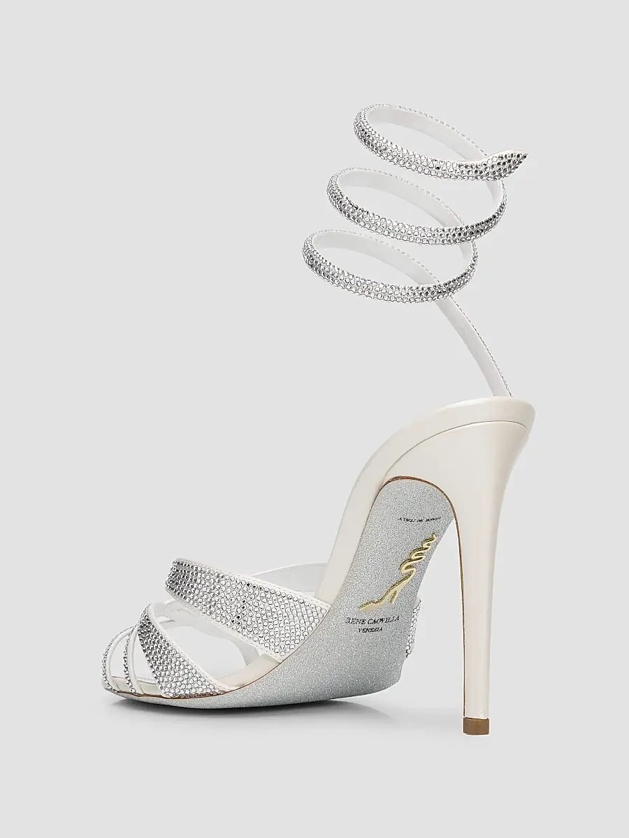 René Caovilla Women's Dania 105MM Crystal Satin Sandals | Thumbnail 4 René Caovilla Women's Dania 105MM Crystal Satin Sandals | Thumbnail 4