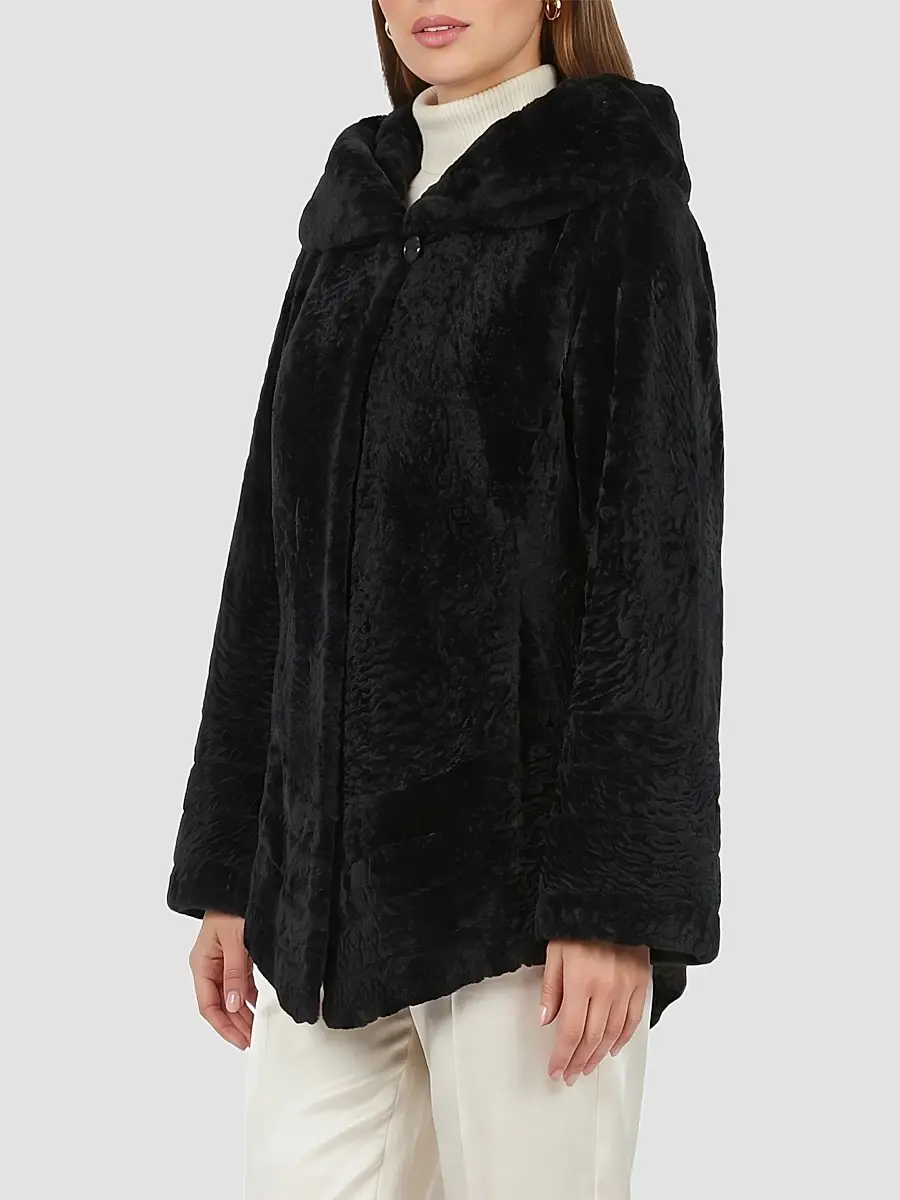 Gorski Women's Reversible Textured Shearling Lamb Jacket | Thumbnail 4 Gorski Women's Reversible Textured Shearling Lamb Jacket | Thumbnail 4