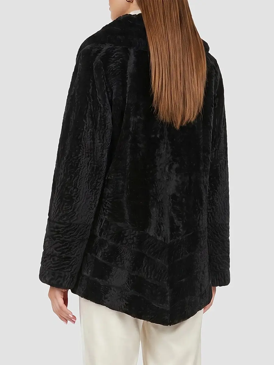 Gorski Women's Reversible Textured Shearling Lamb Jacket | Thumbnail 5 Gorski Women's Reversible Textured Shearling Lamb Jacket | Thumbnail 5