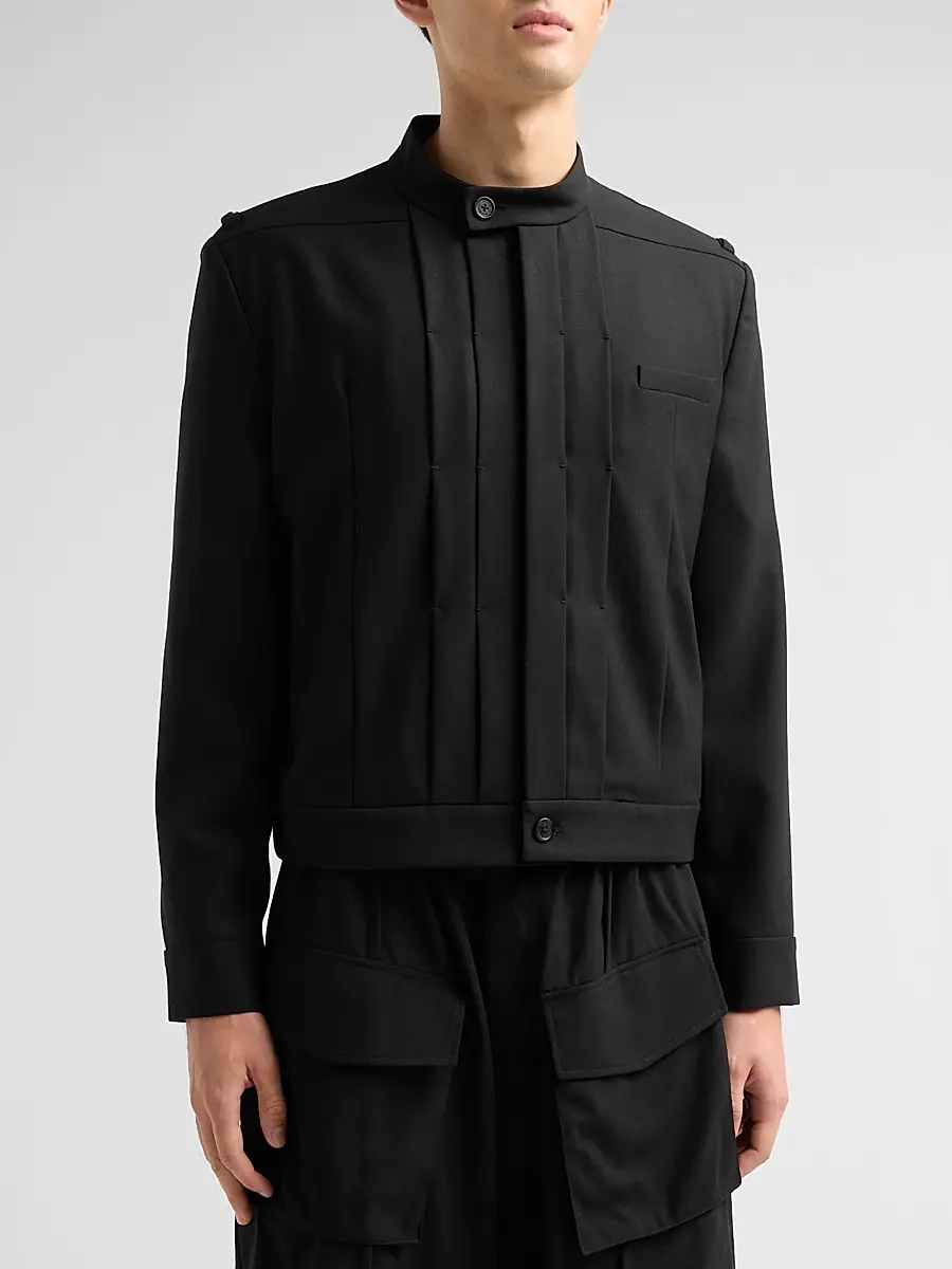 PUBLIC SCHOOL NEW YORK Men Franklin Pleated Wool Jacket | Thumbnail 4 PUBLIC SCHOOL NEW YORK Men Franklin Pleated Wool Jacket | Thumbnail 4