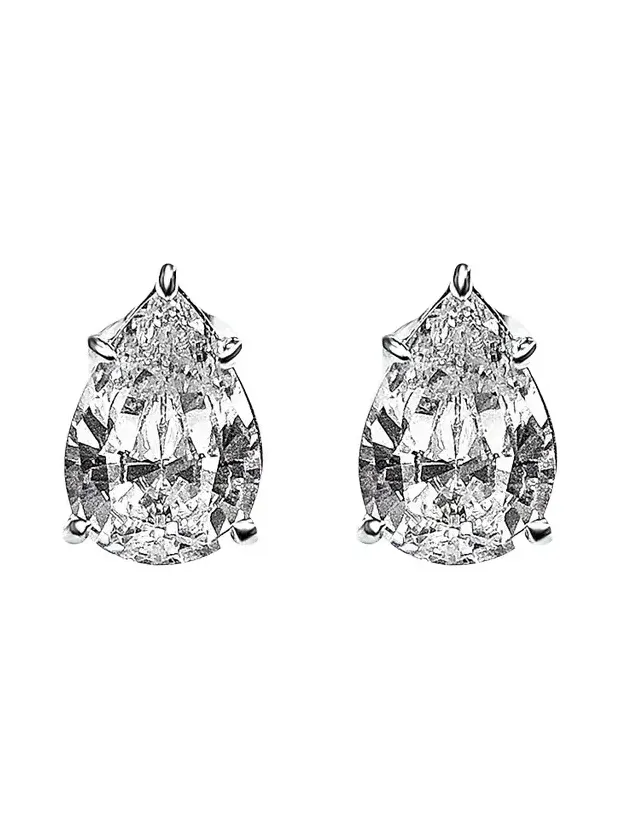 Women's Sterling Silver & 4.00 TCW Pear-Cut Cubic Zirconia Stud Earrings Women's Sterling Silver & 4.00 TCW Pear-Cut Cubic Zirconia Stud Earrings