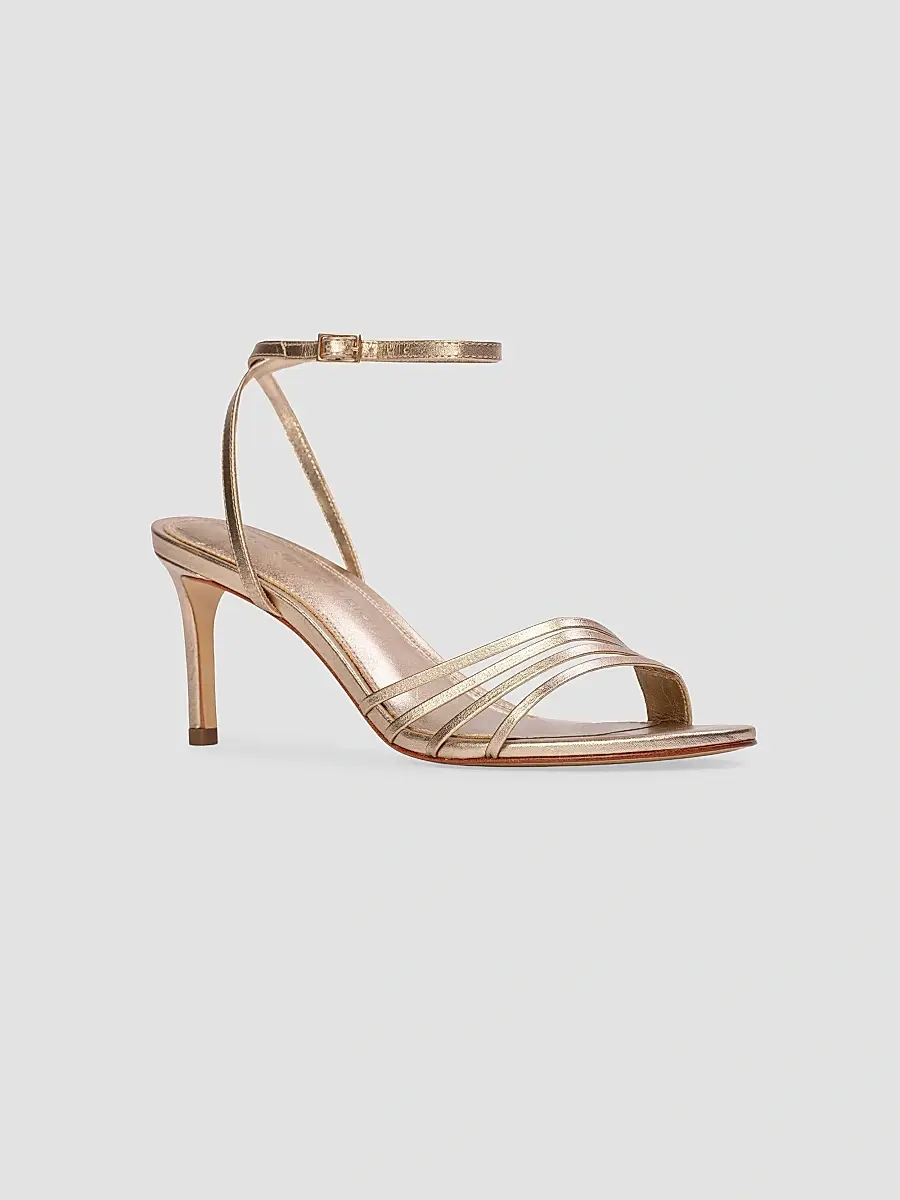Black Suede Studio Women's Ella 70MM Metallic Sandals | Thumbnail 2 Black Suede Studio Women's Ella 70MM Metallic Sandals | Thumbnail 2