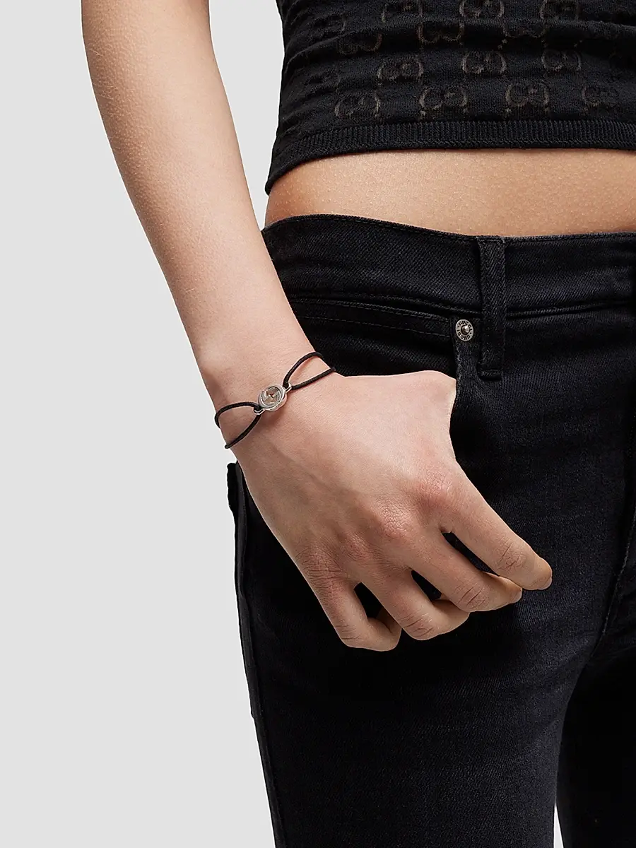 Gucci Women's Interlocking Sterling Silver & Cord Bracelet | Thumbnail 2 Gucci Women's Interlocking Sterling Silver & Cord Bracelet | Thumbnail 2