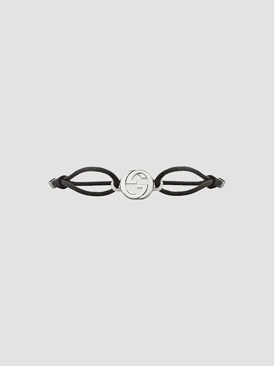 Gucci Women's Interlocking Sterling Silver & Cord Bracelet | Thumbnail 3 Gucci Women's Interlocking Sterling Silver & Cord Bracelet | Thumbnail 3