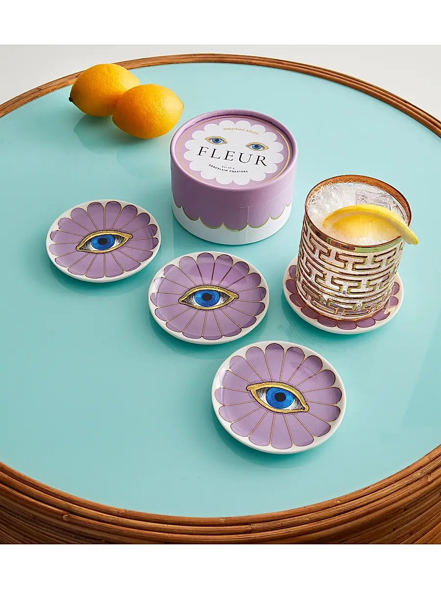 Jonathan Adler Fleur 4-Piece Coasters Set | Thumbnail 3 Jonathan Adler Fleur 4-Piece Coasters Set | Thumbnail 3