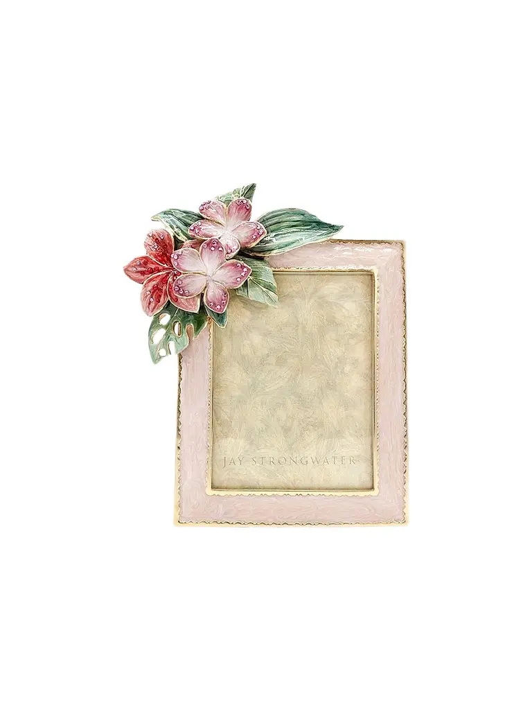 Jay Strongwater Amara 3" x 4" Tropical Flower Frame