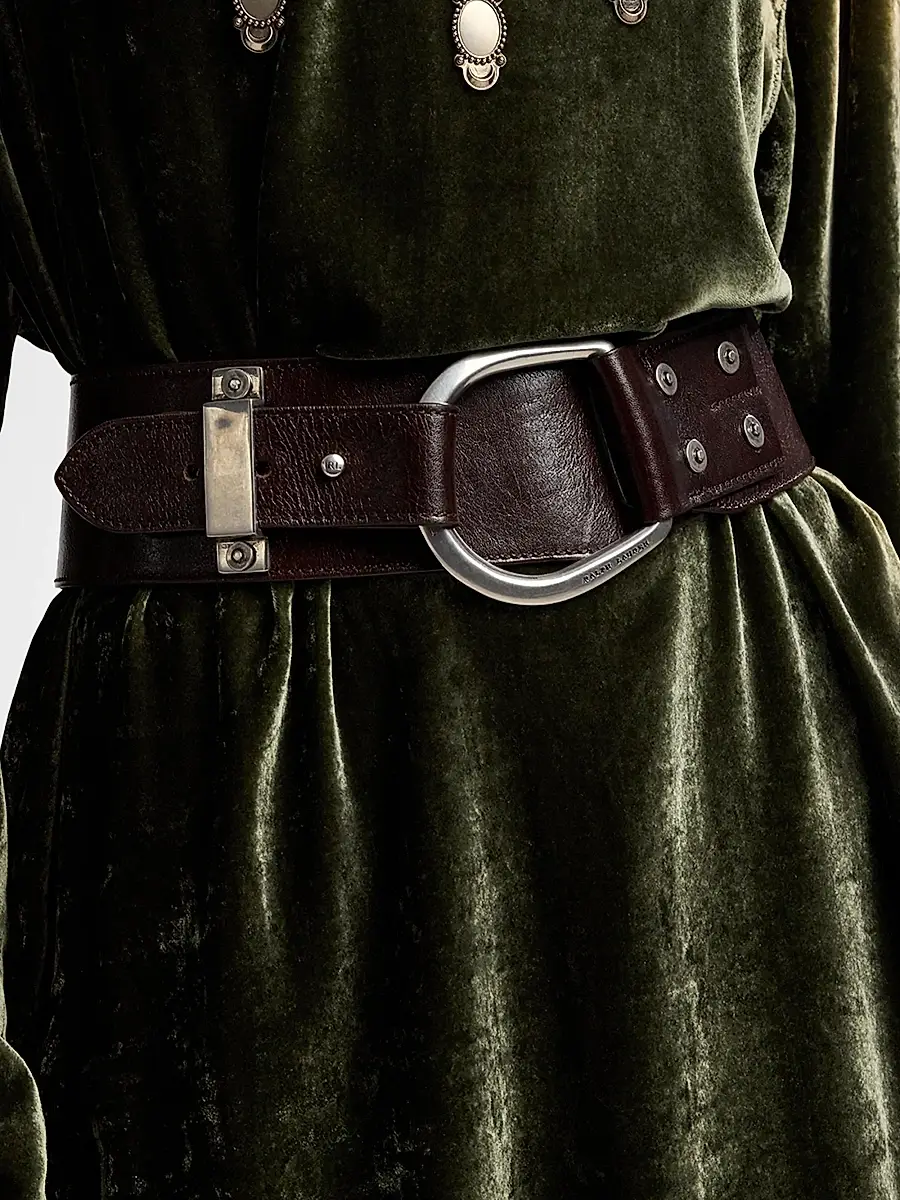 Ralph Lauren Collection Women's Turn-Back Washed Leather Wide Belt | Thumbnail 2 Ralph Lauren Collection Women's Turn-Back Washed Leather Wide Belt | Thumbnail 2