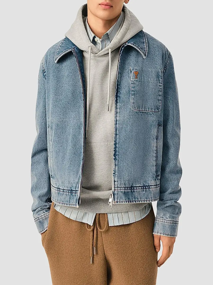 AMI PARIS Men's Ami De Coeur Zipped Jacket | Thumbnail 4 AMI PARIS Men's Ami De Coeur Zipped Jacket | Thumbnail 4