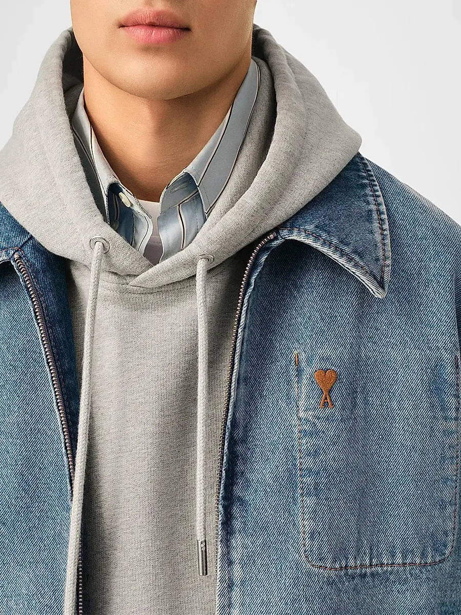 AMI PARIS Men's Ami De Coeur Zipped Jacket | Thumbnail 5 AMI PARIS Men's Ami De Coeur Zipped Jacket | Thumbnail 5