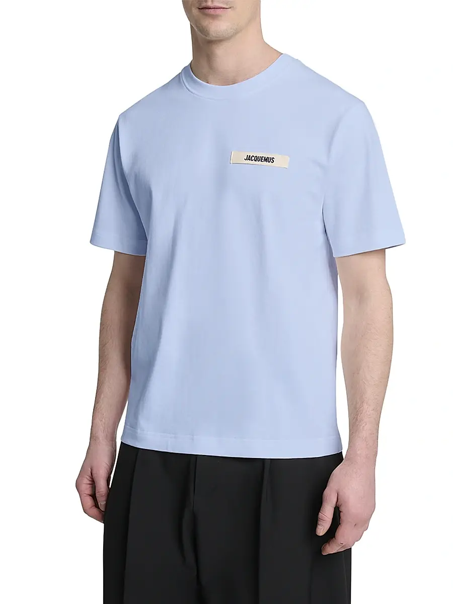 Jacquemus Men's Grosgrain Logo Cotton T-Shirt | Thumbnail 3 Jacquemus Men's Grosgrain Logo Cotton T-Shirt | Thumbnail 3