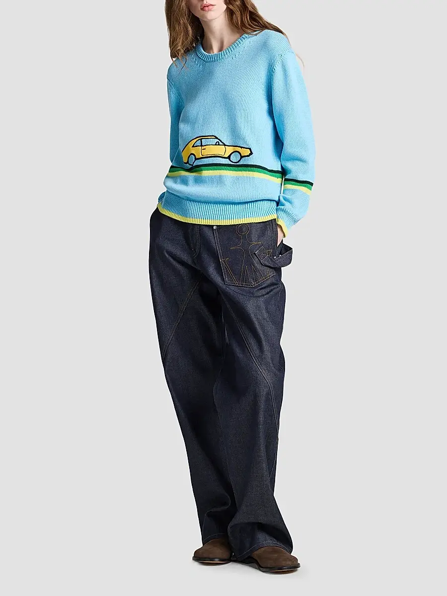 JW Anderson Women's Car Knit Cotton Jumper | Thumbnail 2 JW Anderson Women's Car Knit Cotton Jumper | Thumbnail 2