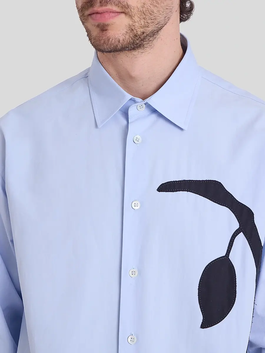 JW Anderson Men's Persimmon Appliqué Cotton Shirt | Thumbnail 5 JW Anderson Men's Persimmon Appliqué Cotton Shirt | Thumbnail 5