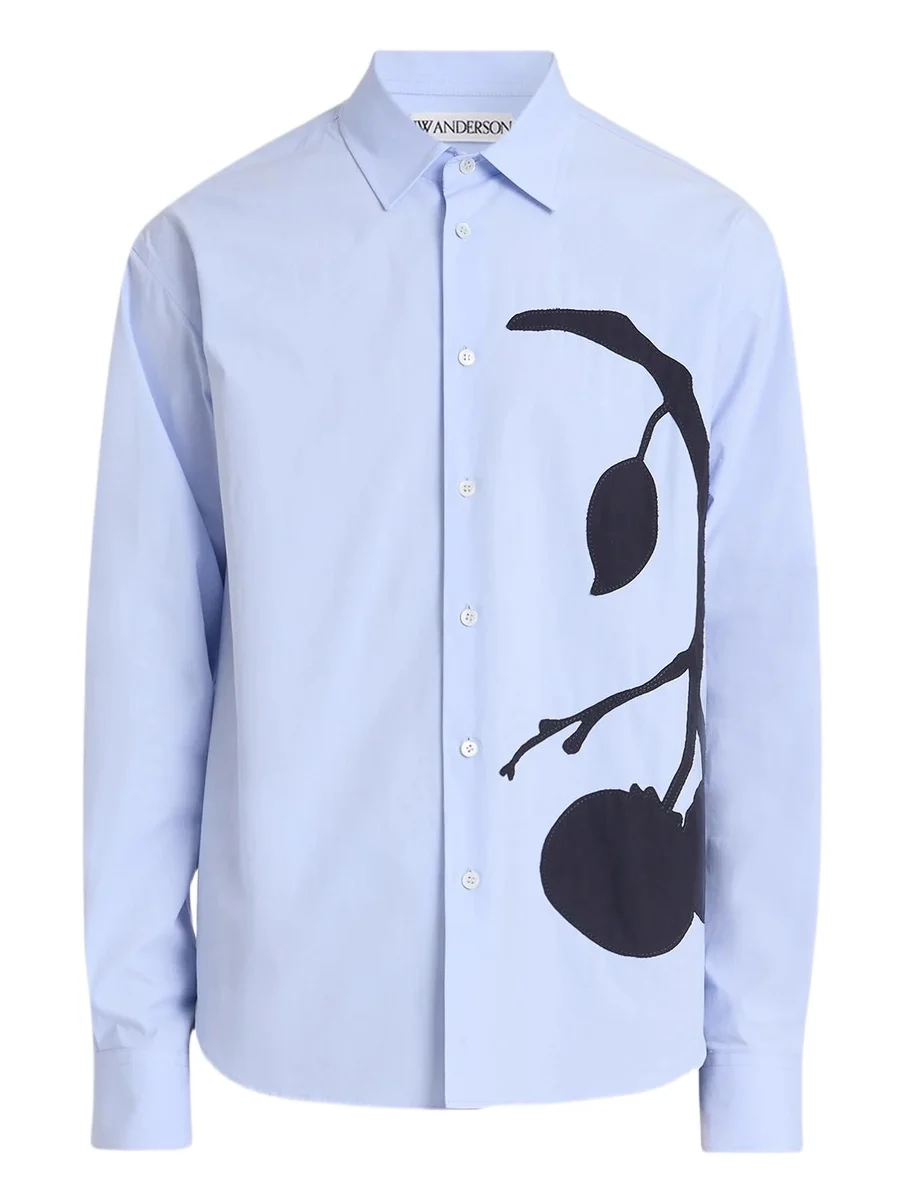 JW Anderson Men's Persimmon Appliqué Cotton Shirt