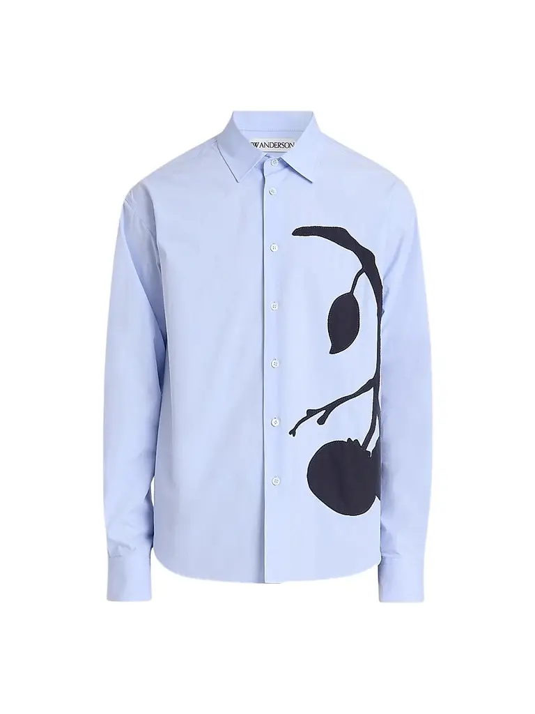 JW Anderson Men's Persimmon Appliqué Cotton Shirt