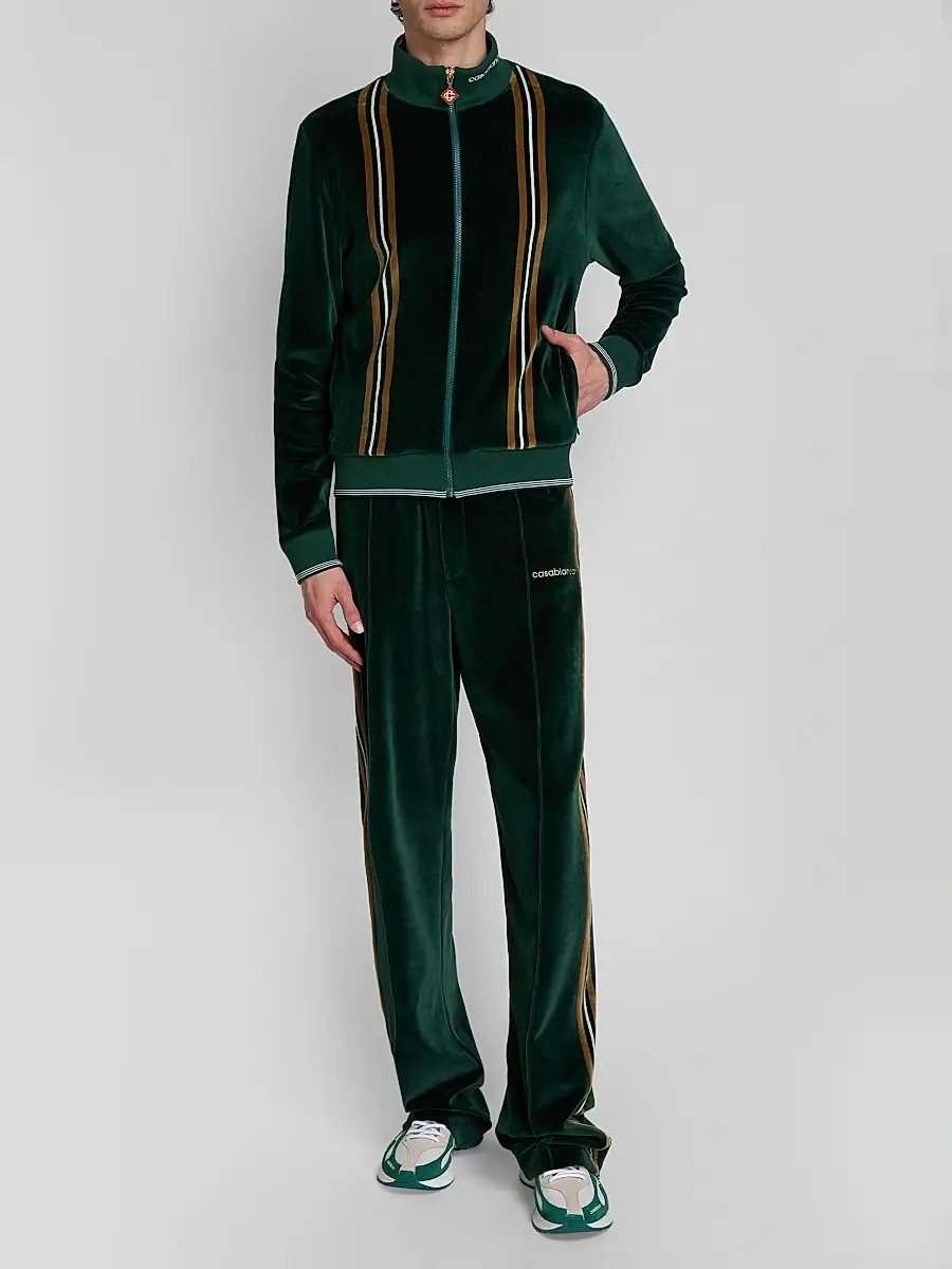 Casablanca Men's Velour Striped Track Jacket | Thumbnail 2 Casablanca Men's Velour Striped Track Jacket | Thumbnail 2