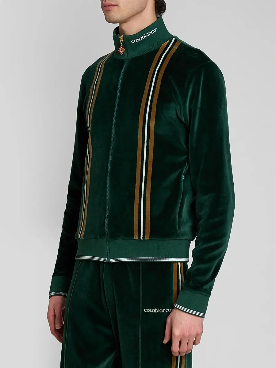 Casablanca Men's Velour Striped Track Jacket | Thumbnail 4 Casablanca Men's Velour Striped Track Jacket | Thumbnail 4