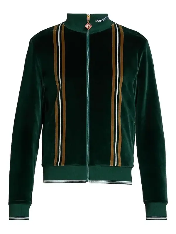 Men's Velour Striped Track Jacket Men's Velour Striped Track Jacket
