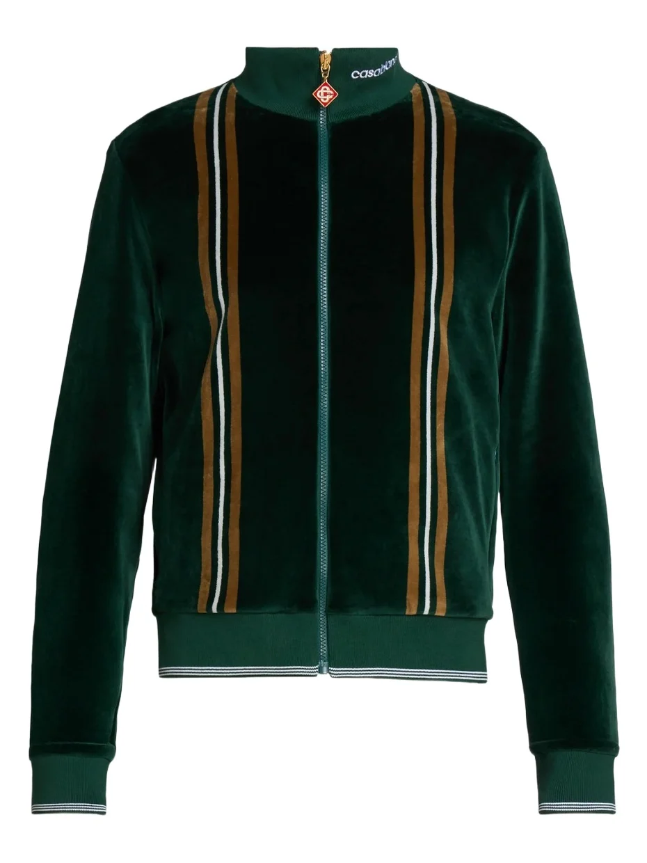 Casablanca Men's Velour Striped Track Jacket