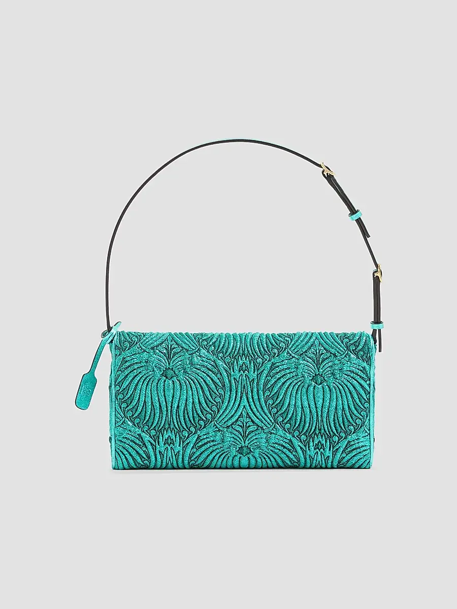 Valentino Women's DeVain Small Shoulder Bag in Jacquard Cloqué Lurex Fabric | Thumbnail 2
