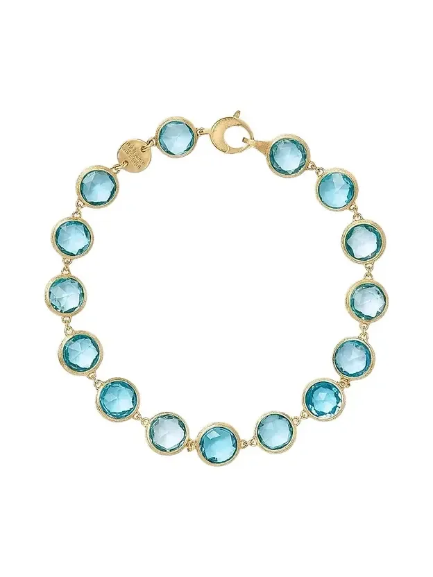 Women's Jaipur Color 18K Yellow Gold & Blue Topaz Bracelet